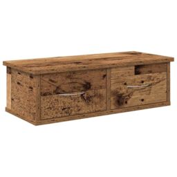Berkfield Home Wall Cabinet Old Wood 60x26x18.5 cm Engineered Wood in Brown - thumbnail 2