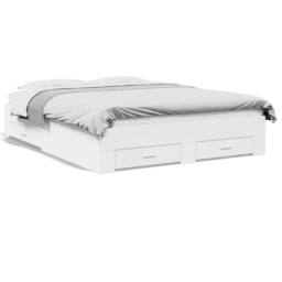 Berkfield Home Bed Frame with Drawers without Mattress White 150x200 cm King Size - thumbnail 2