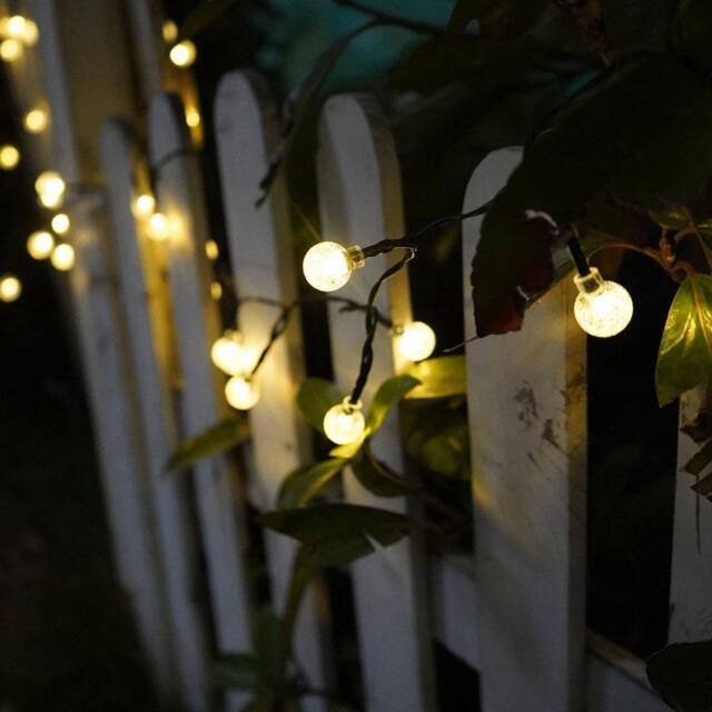 Voltico 50 LED Solar Mini Globe String Lights - Warm White Garden Glow - image 1