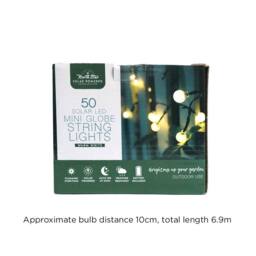 Voltico 50 LED Solar Mini Globe String Lights - Warm White Garden Glow - thumbnail 2