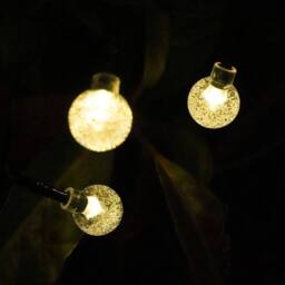 Voltico 50 LED Solar Mini Globe String Lights - Warm White Garden Glow - thumbnail 4