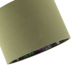 Happy Homewares Woodland Animals & Forest Drum Lamp Shade with Olive Green Linen - Size: 10 inches - thumbnail 3