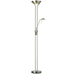 Loops Mother & Child Floor Lamp Antique Brass 1.8m Twin Light Dimmer Flexible Reading in Metallics - thumbnail 3