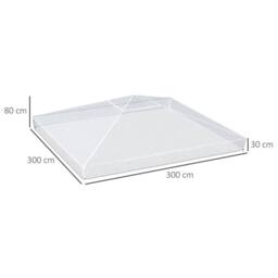 OUTSUNNY 3 x 3 (m) Gazebo Protective Cover, Waterproof Cover for Canopy, Tent in Clear - thumbnail 3