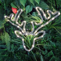 Shatchi Christmas Stag Reindeer Head Silhouette LED Hemp Rope Lights Xmas Decoration Battery Operated Holiday Garden Home Wall Roo in Brown - thumbnail 2