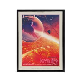 "Artery8 55 Cancri E Lava Life NASA Space Travel Framed Canvas Wall Art Print in Orange - Size: W12"" x H16""" - thumbnail 1