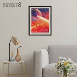 "Artery8 55 Cancri E Lava Life NASA Space Travel Framed Canvas Wall Art Print in Orange - Size: W12"" x H16""" - thumbnail 3