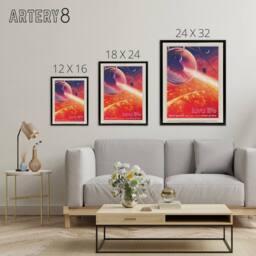"Artery8 55 Cancri E Lava Life NASA Space Travel Framed Canvas Wall Art Print in Orange - Size: W12"" x H16""" - thumbnail 4