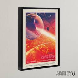 "Artery8 55 Cancri E Lava Life NASA Space Travel Framed Canvas Wall Art Print in Orange - Size: W12"" x H16""" - thumbnail 2