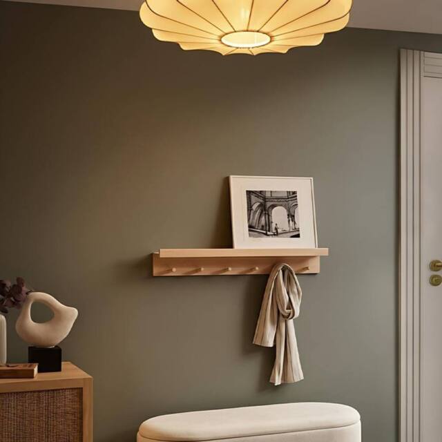 Wyld and Coco Pendant Lamp White Fabric Shade Painted Iron Base Scandi Ceiling - image 1