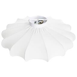 Wyld and Coco Pendant Lamp White Fabric Shade Painted Iron Base Scandi Ceiling - thumbnail 4