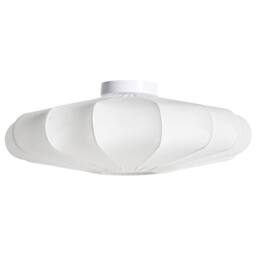 Wyld and Coco Pendant Lamp White Fabric Shade Painted Iron Base Scandi Ceiling - thumbnail 2