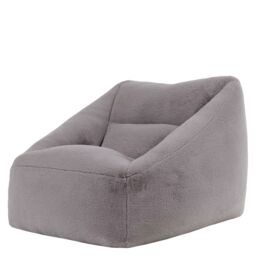 icon Natalia Bean Bag Armchair & Round Footstool, Rabbit Faux Fur Light Grey - Size: Medium - thumbnail 4