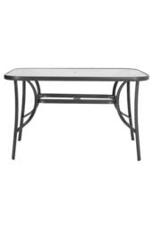 Living and Home Tempered Glass Steel Outdoor Garden Dining Table in Black - thumbnail 3