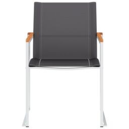 Berkfield Home Garden Chairs 2 pcs Textilene & Stainless Steel Grey - thumbnail 3