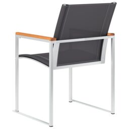 Berkfield Home Garden Chairs 2 pcs Textilene & Stainless Steel Grey - thumbnail 5