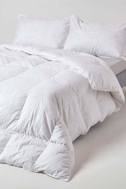 Homescapes Duck Feather & Down 10.5 Tog Autumn Duvet in White - Size: Double - image 1