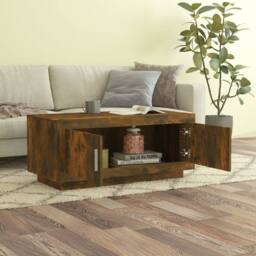 Berkfield Home Coffee Table Smoked Oak 102x50x45 cm Engineered Wood in Brown - Size: 102 x 50 x 45 cm - thumbnail 3