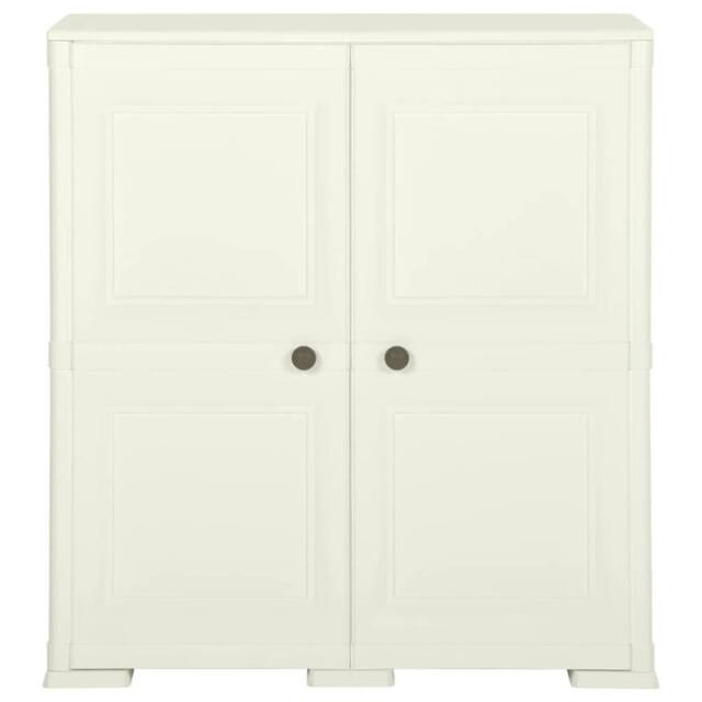 Berkfield Home Plastic Cabinet 79x43x85.5 cm Wood Design Vanilla Ice in Cream - image 1