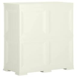 Berkfield Home Plastic Cabinet 79x43x85.5 cm Wood Design Vanilla Ice in Cream - thumbnail 4