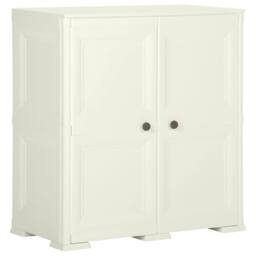 Berkfield Home Plastic Cabinet 79x43x85.5 cm Wood Design Vanilla Ice in Cream - thumbnail 2
