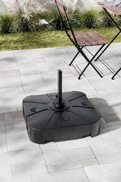 Garden Sanctuary Plastic Square Patio Parasol Base Garden Umbrella Stand in Black - image 1