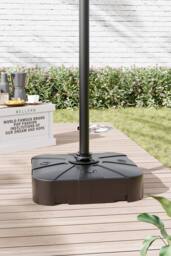 Garden Sanctuary Plastic Square Patio Parasol Base Garden Umbrella Stand in Black - thumbnail 2