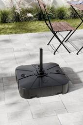 Garden Sanctuary Plastic Square Patio Parasol Base Garden Umbrella Stand in Black - thumbnail 1