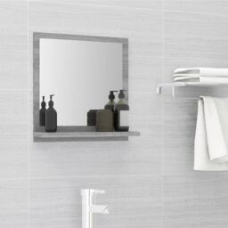Berkfield Home Bathroom Mirror Grey Sonoma 40x10.5x37 cm Engineered Wood - thumbnail 1