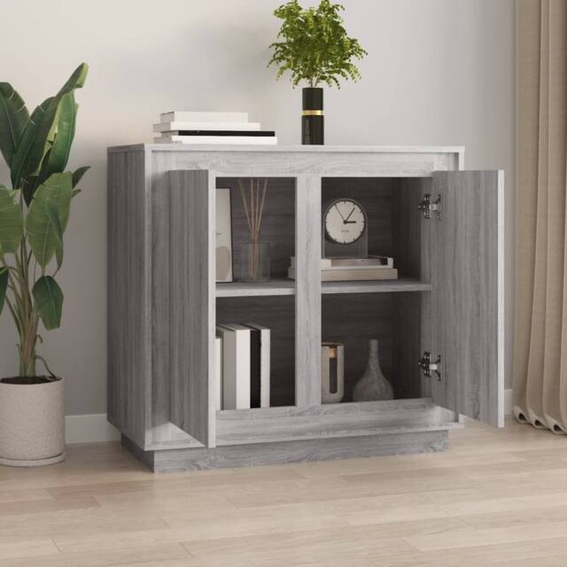 Berkfield Home Sideboard Grey Sonoma 80x34x75 cm Engineered Wood - Size: 80 x 34 x 75 cm - image 1