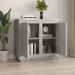 Berkfield Home Sideboard Grey Sonoma 80x34x75 cm Engineered Wood - Size: 80 x 34 x 75 cm - thumbnail 1