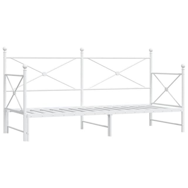 Berkfield Home Daybed with Trundle without Mattress White 90x200 cm Steel - image 1