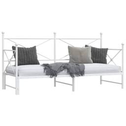 Berkfield Home Daybed with Trundle without Mattress White 90x200 cm Steel - thumbnail 5