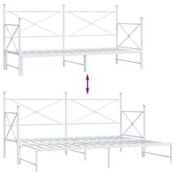 Berkfield Home Daybed with Trundle without Mattress White 90x200 cm Steel - thumbnail 9