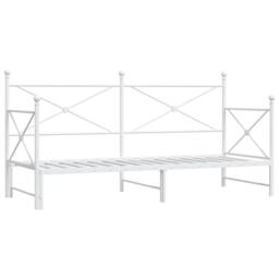 Berkfield Home Daybed with Trundle without Mattress White 90x200 cm Steel