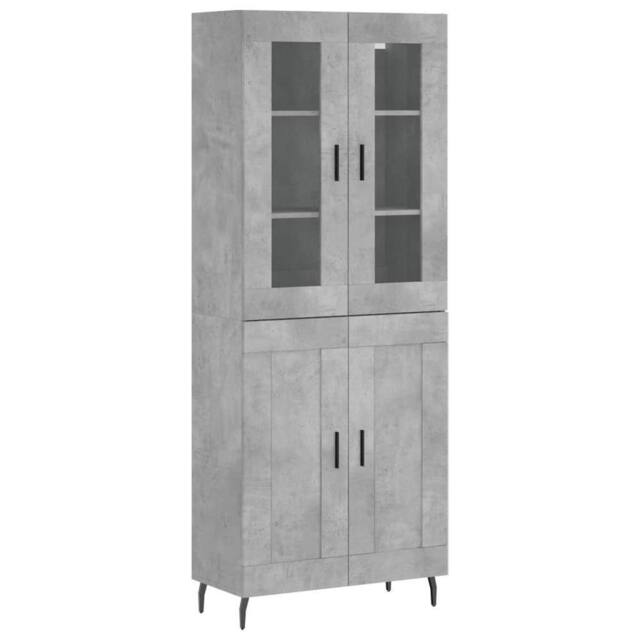 Berkfield Home Highboard Concrete Grey 69.5x34x180 cm Engineered Wood - image 1