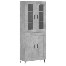 Berkfield Home Highboard Concrete Grey 69.5x34x180 cm Engineered Wood - thumbnail 1