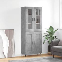 Berkfield Home Highboard Concrete Grey 69.5x34x180 cm Engineered Wood - thumbnail 2