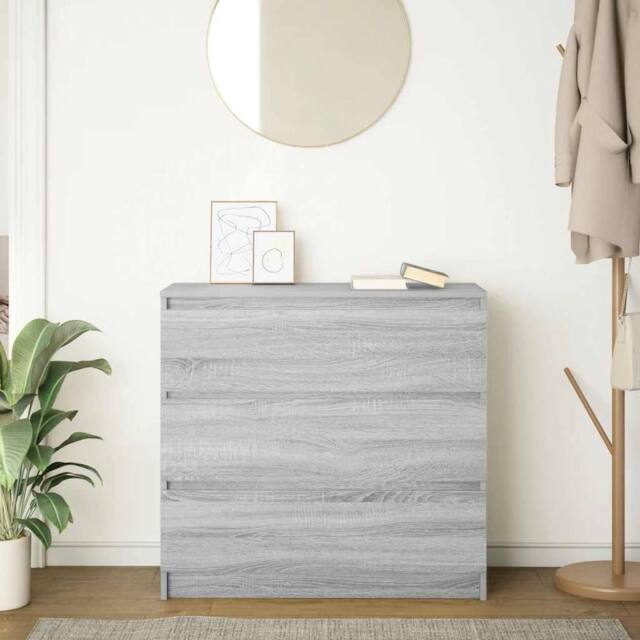 Berkfield Home Sideboard Grey Sonoma 80x35x76 cm Engineered Wood - Size: 80 x 35 x 76 cm - image 1