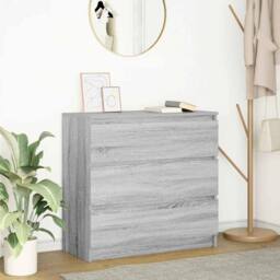Berkfield Home Sideboard Grey Sonoma 80x35x76 cm Engineered Wood - Size: 80 x 35 x 76 cm - thumbnail 2