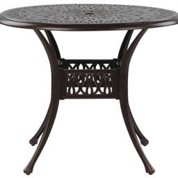 Wyld and Coco Brown 90 cm Round Vintage Aluminium Garden Table - thumbnail 2