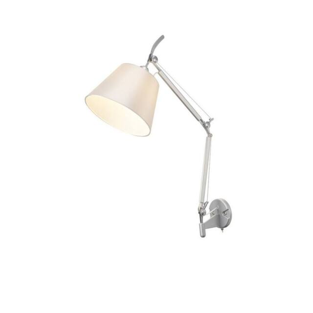 Netlighting Karis Wall Light Silver Chrome E27 Cream Pearl Shade - image 1