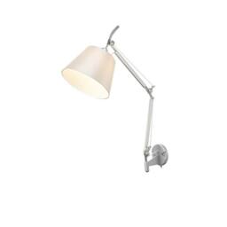 Netlighting Karis Wall Light Silver Chrome E27 Cream Pearl Shade - thumbnail 1