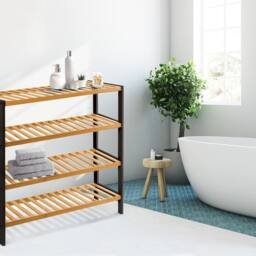 Keplin 4-Tier Bamboo Shoe Rack - Wooden Shoe Organiser with Large Capacity in Natural - thumbnail 6
