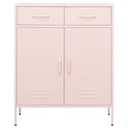 Berkfield Home Storage Cabinet Pink 80x35x101.5 cm Steel - thumbnail 2