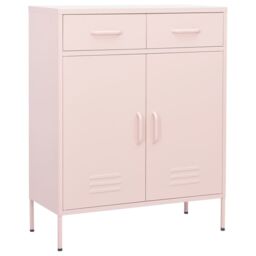 Berkfield Home Storage Cabinet Pink 80x35x101.5 cm Steel - thumbnail 1