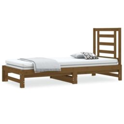Pull-out Day Bed Honey Brown 2x(90x200) cm Solid Wood Pine - thumbnail 3