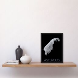 Artery8 NASA Asteroid 243 Ida Space Poster Artwork Framed Wall Art Print A4 in Black - thumbnail 2