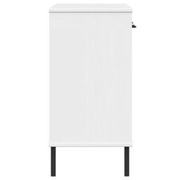 Berkfield Home Console Cabinet with Metal Legs White Solid Wood Pine OSLO - thumbnail 6