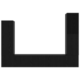 Berkfield Home 4 Piece TV Cabinet Set Wall-mounted Black Oak Engineered Wood - thumbnail 9